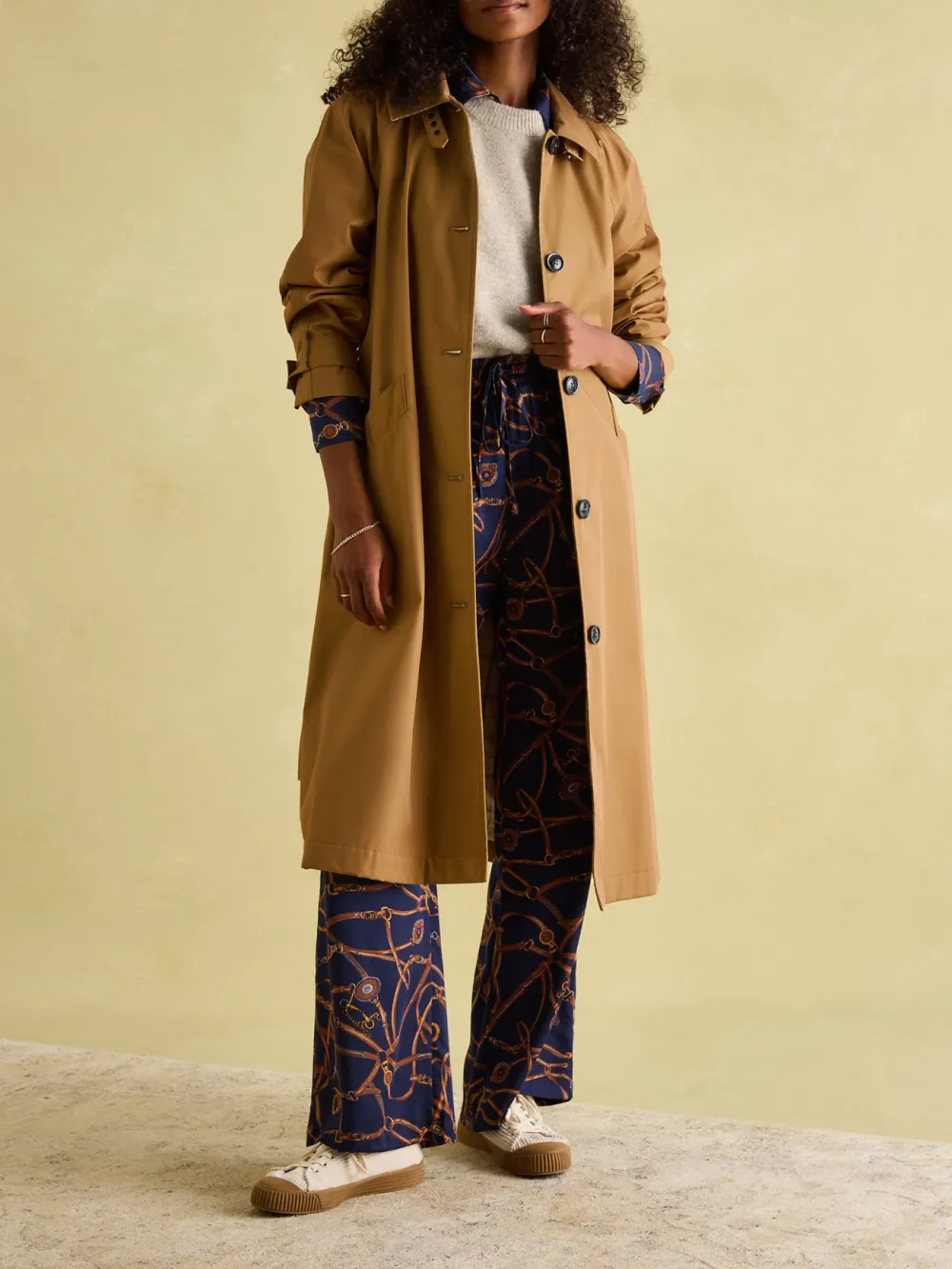 Daily Epwell Brown Waterproof Belted Trench Coat