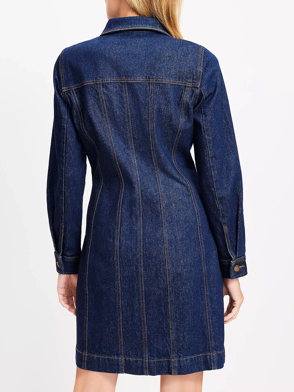 Denim Mini Pocket Dress in Dark Rinse