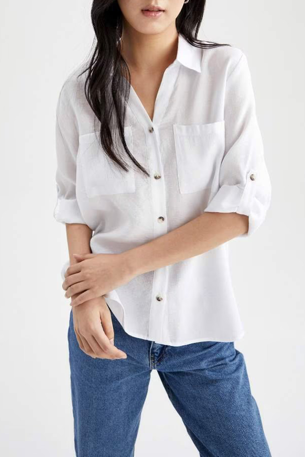 Long Sleeve Pocket Detail Shirt Tunic