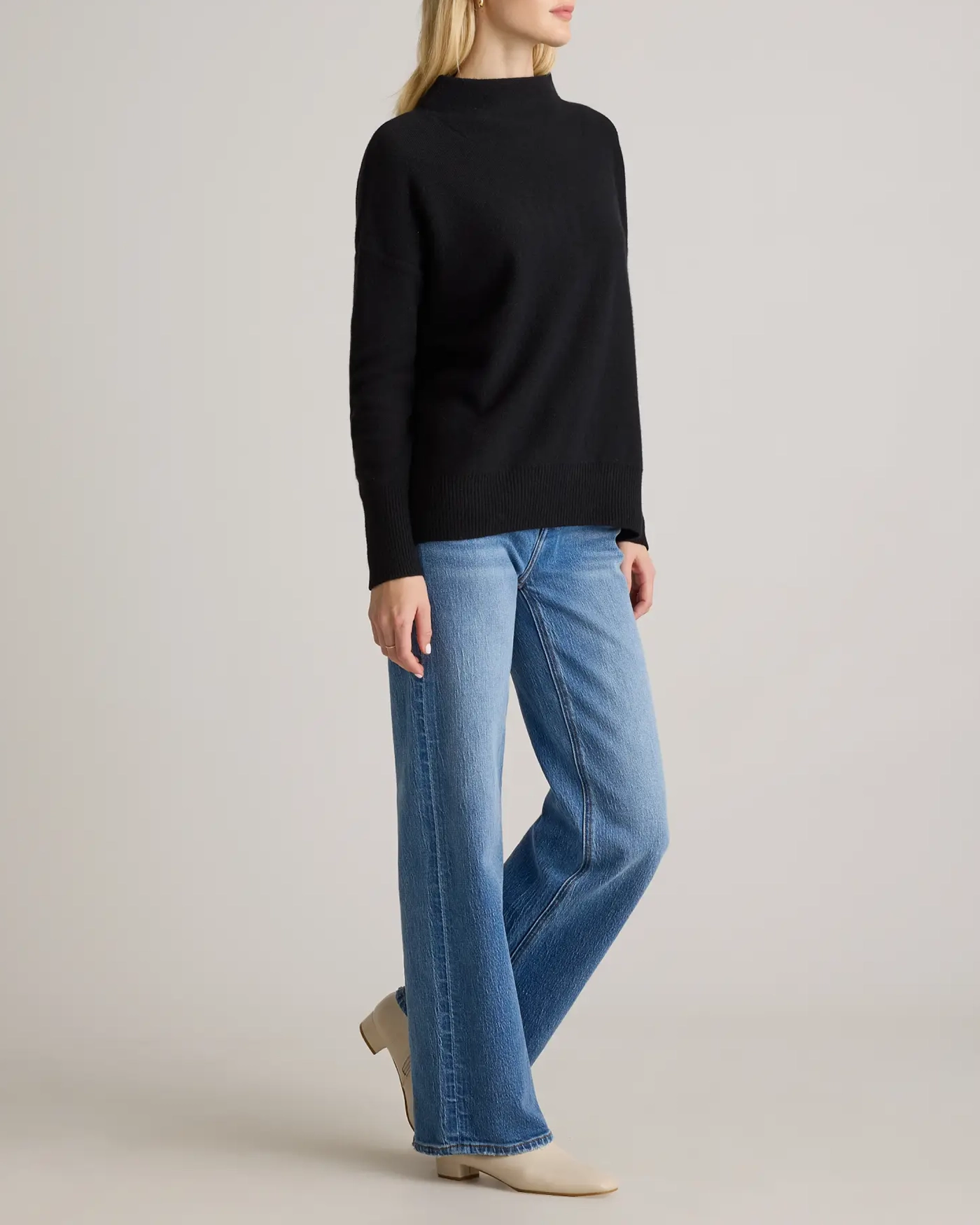 Funnel Neck Mongolian Cashmere Sweater