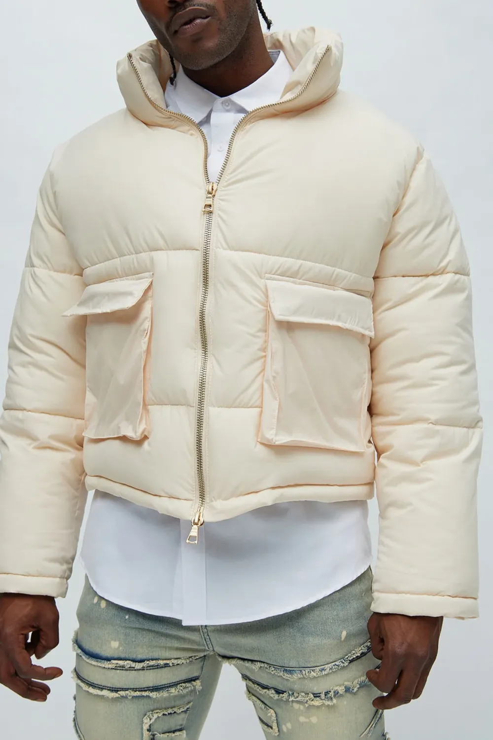 Woodruff Cropped Puffer - Cream