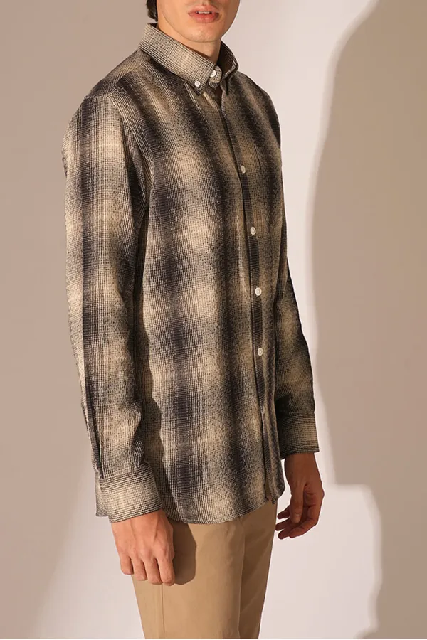 Black _ Beige Check Cotton Shirt