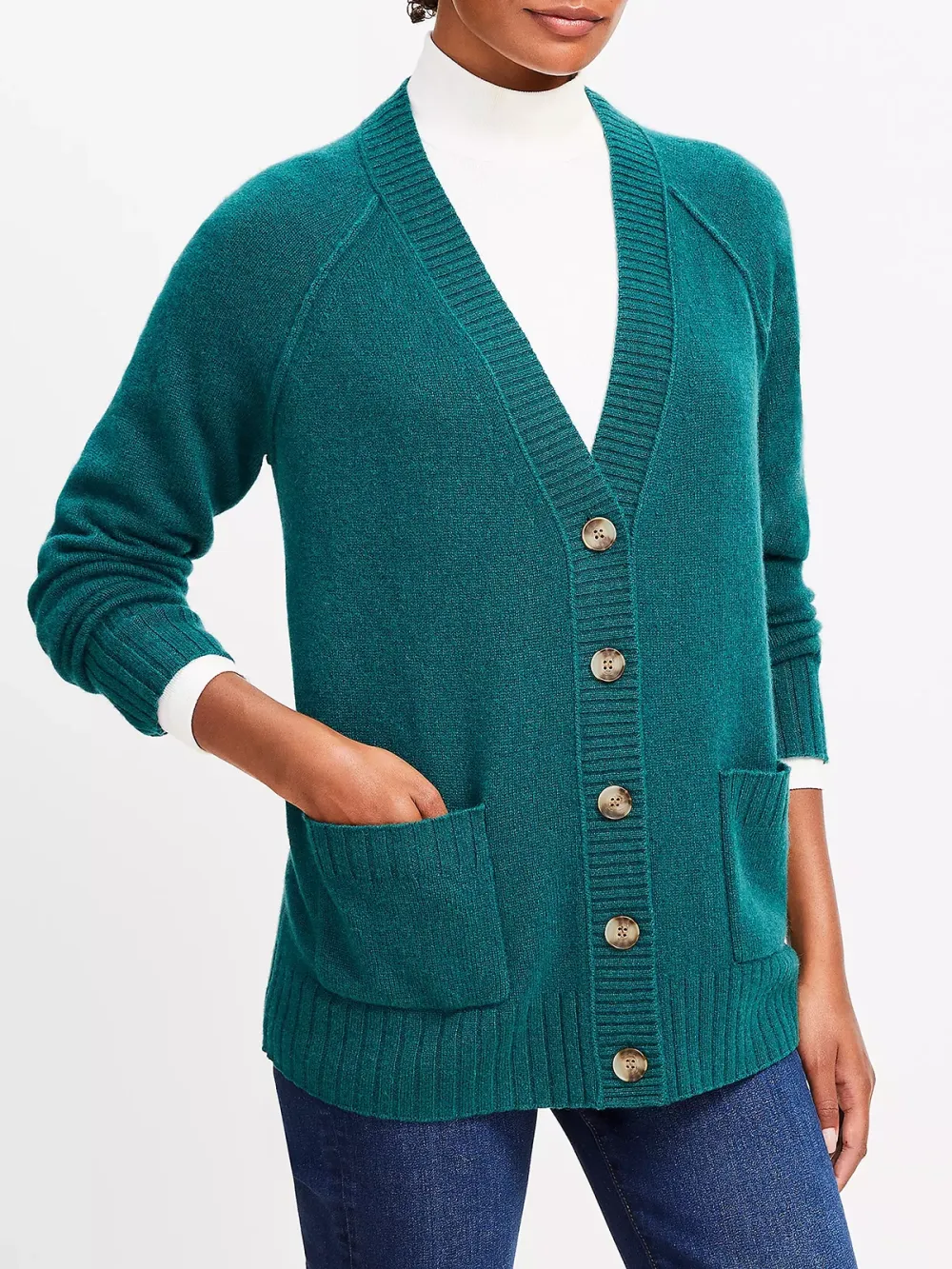 Cashmere V-Neck Pocket Cardigan