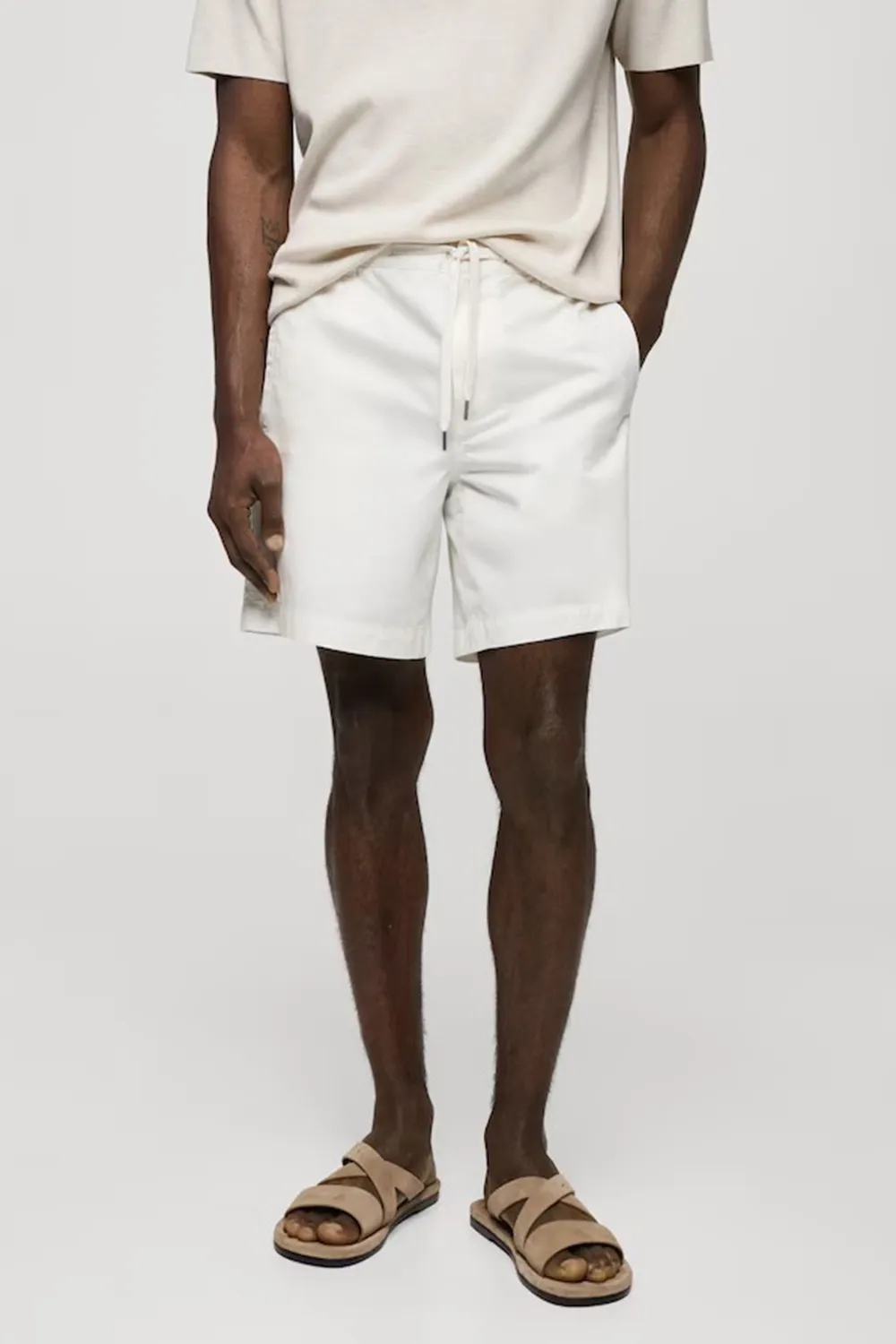 100% cotton drawstring bermuda shorts