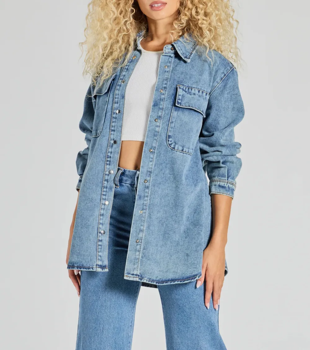 Casual Fave Button-Down Denim Shacket