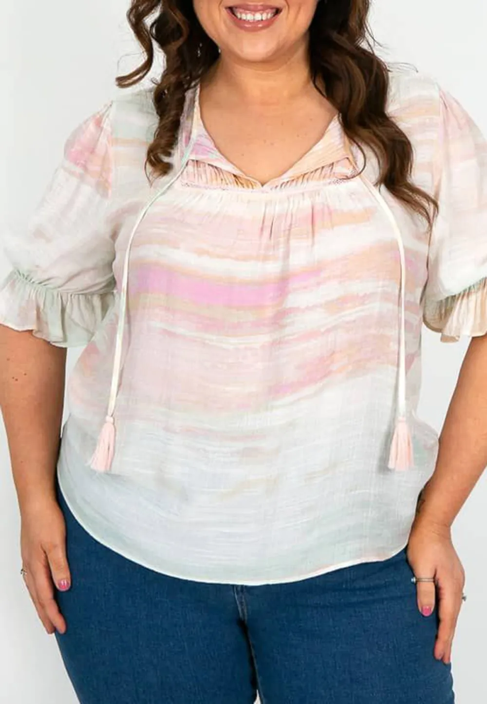 Tie Dye Pastel Print Top