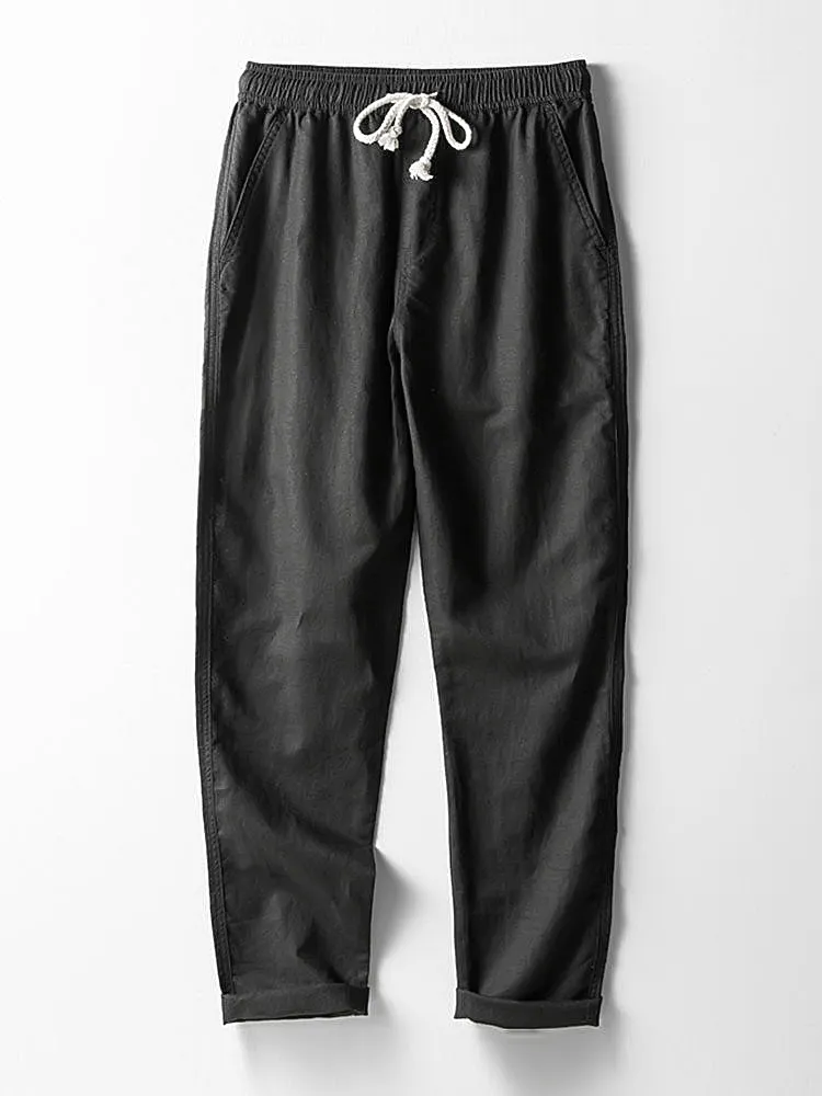 Straight Leg Linen Pants