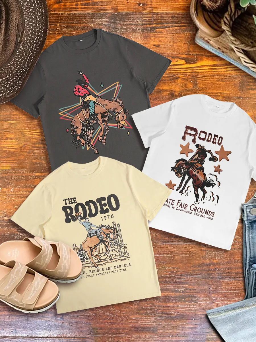 (3-piece set) Wild West Cowboy Knight Fair Match T-shirt