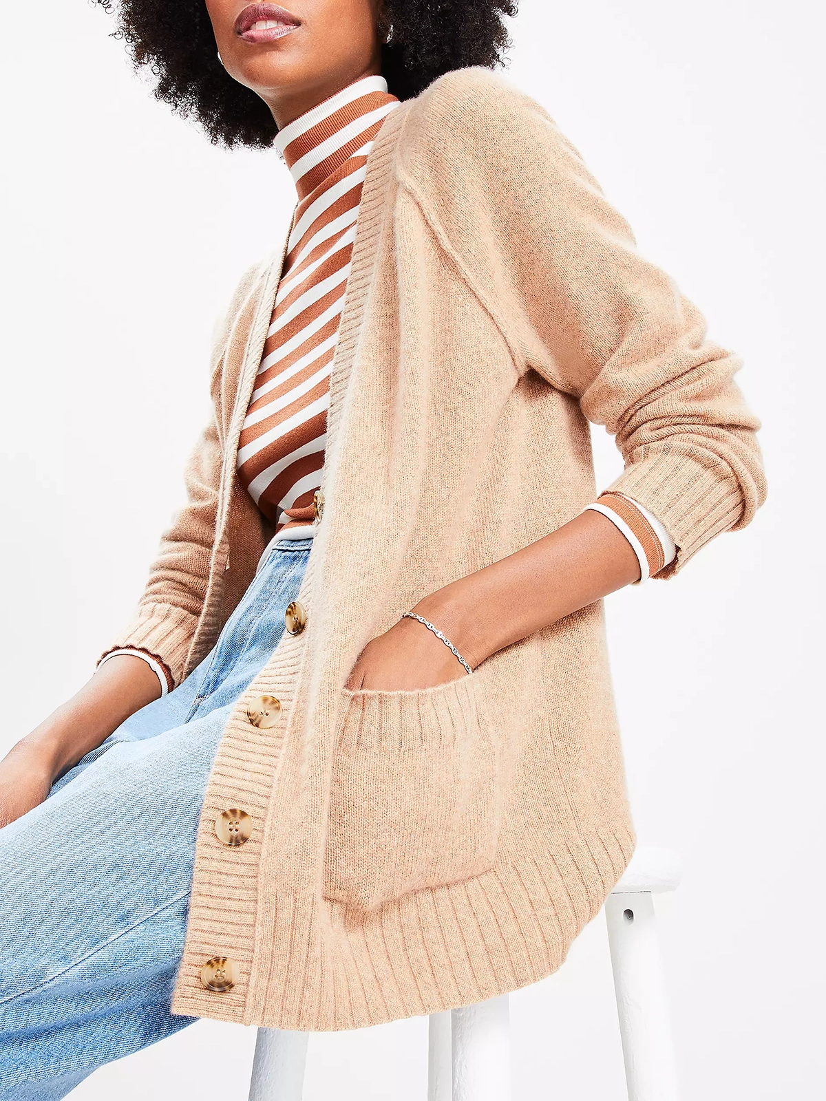 Cashmere V-Neck Pocket Cardigan