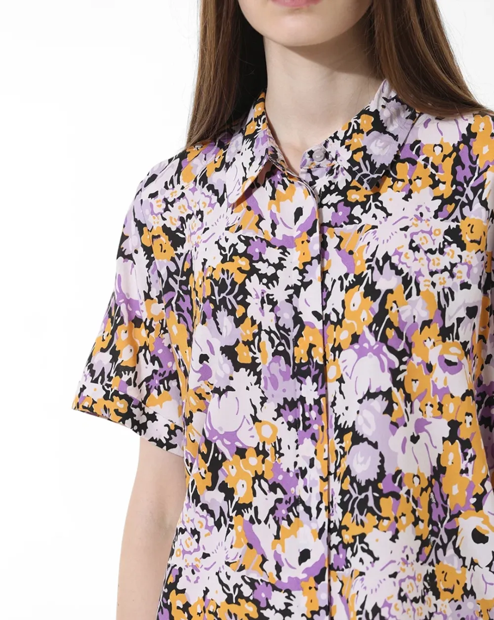 Lavender Printed Resort Shirt