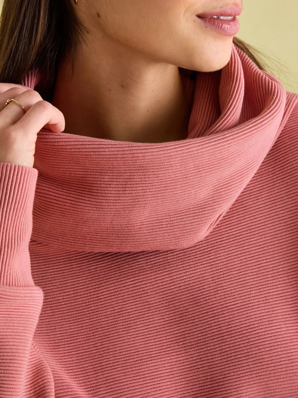 Willow Pink Cowl Neck Sweatshirt