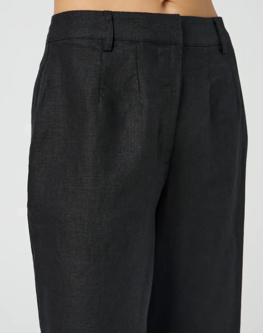 Linen Pleat Wide Leg Pant