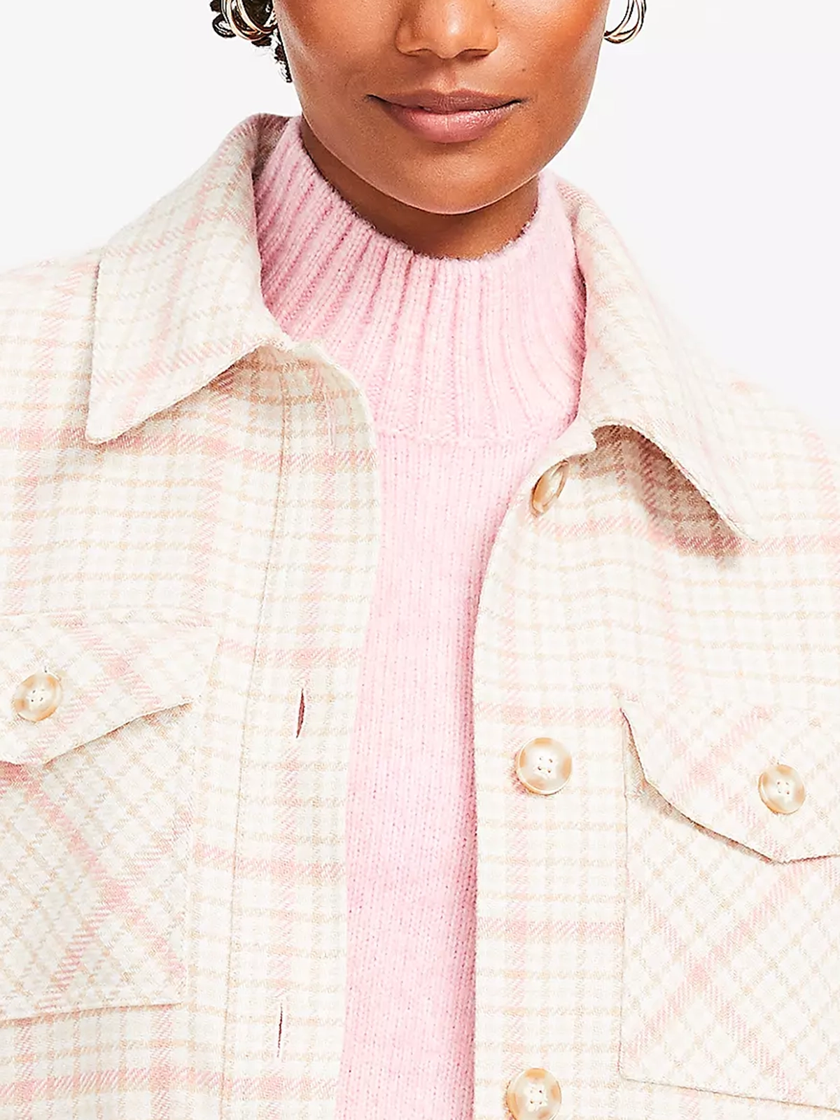 Houndstooth Shirt Jacket