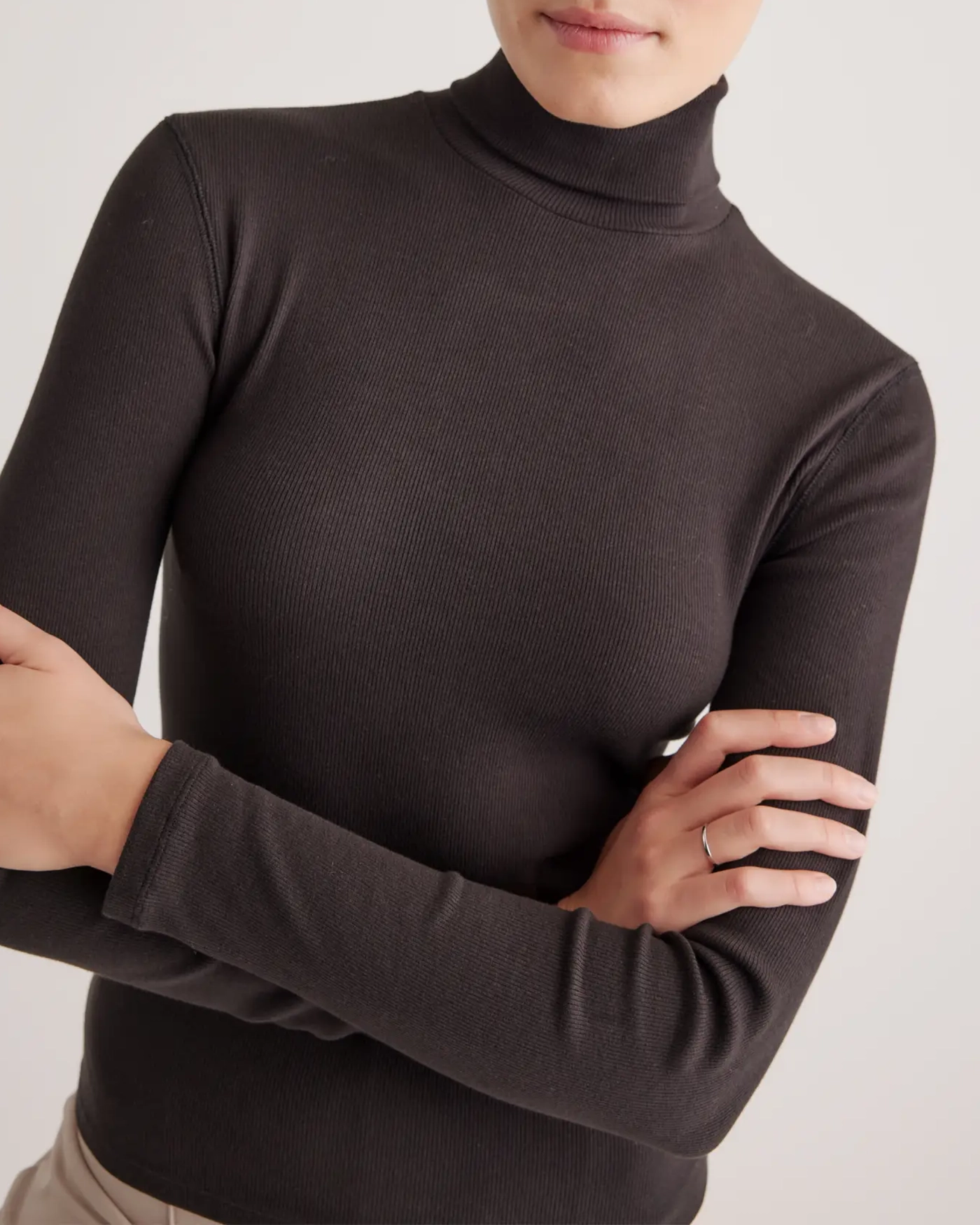 Organic Cotton Micro-Rib Turtleneck