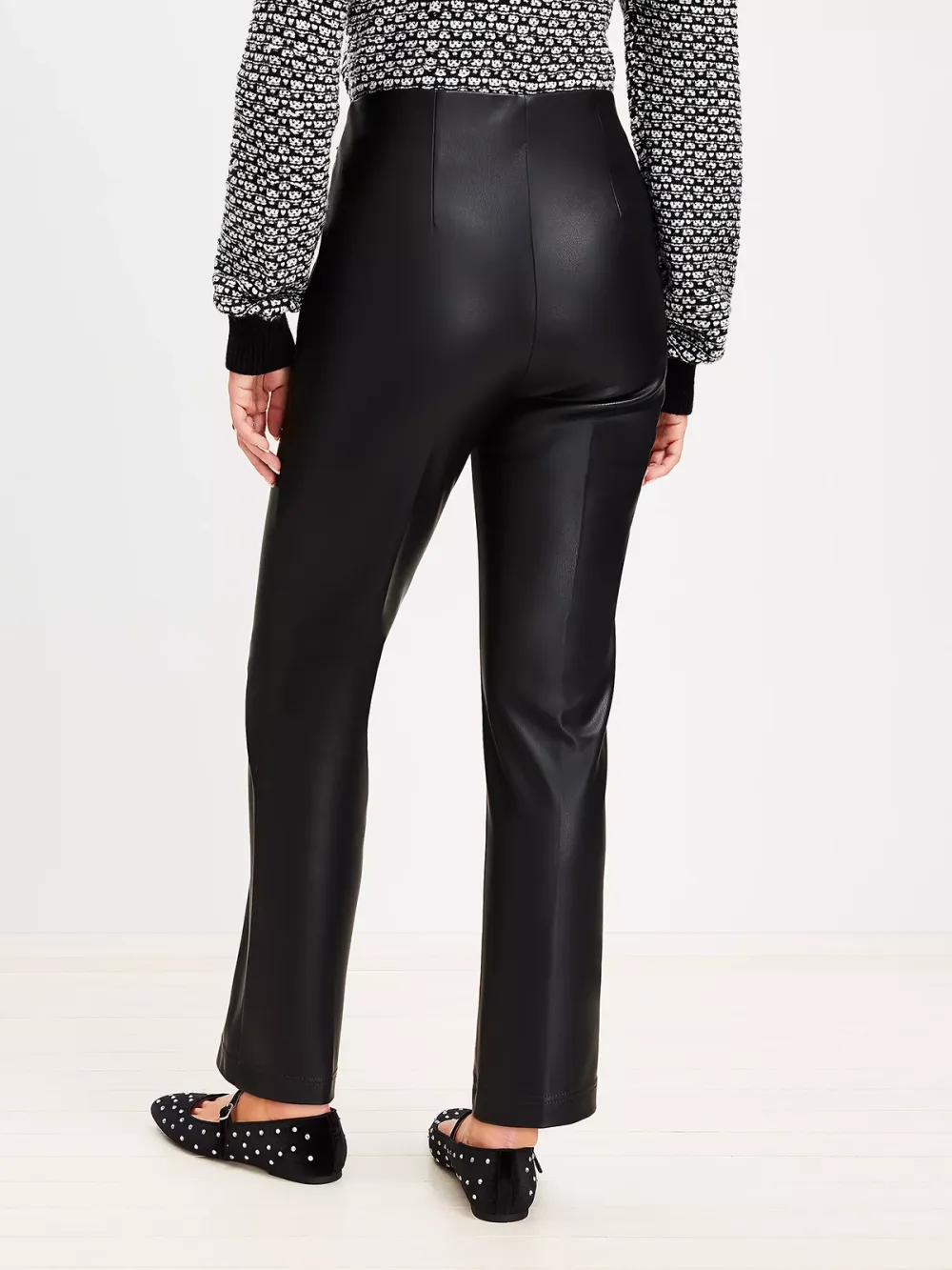 Faux Leather Straight Pants