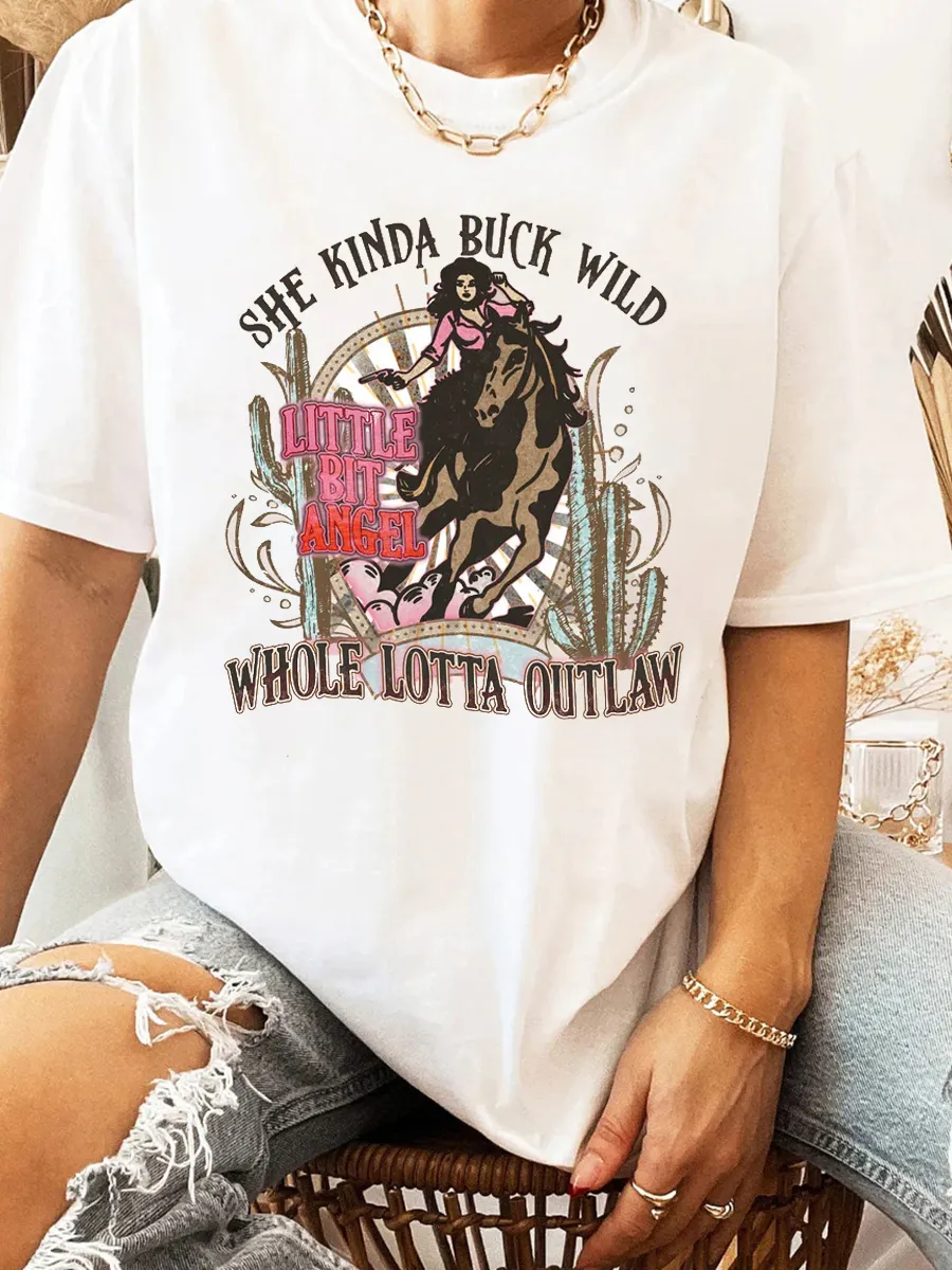 She Kinda Buck Wild Cowgirl T-shirt