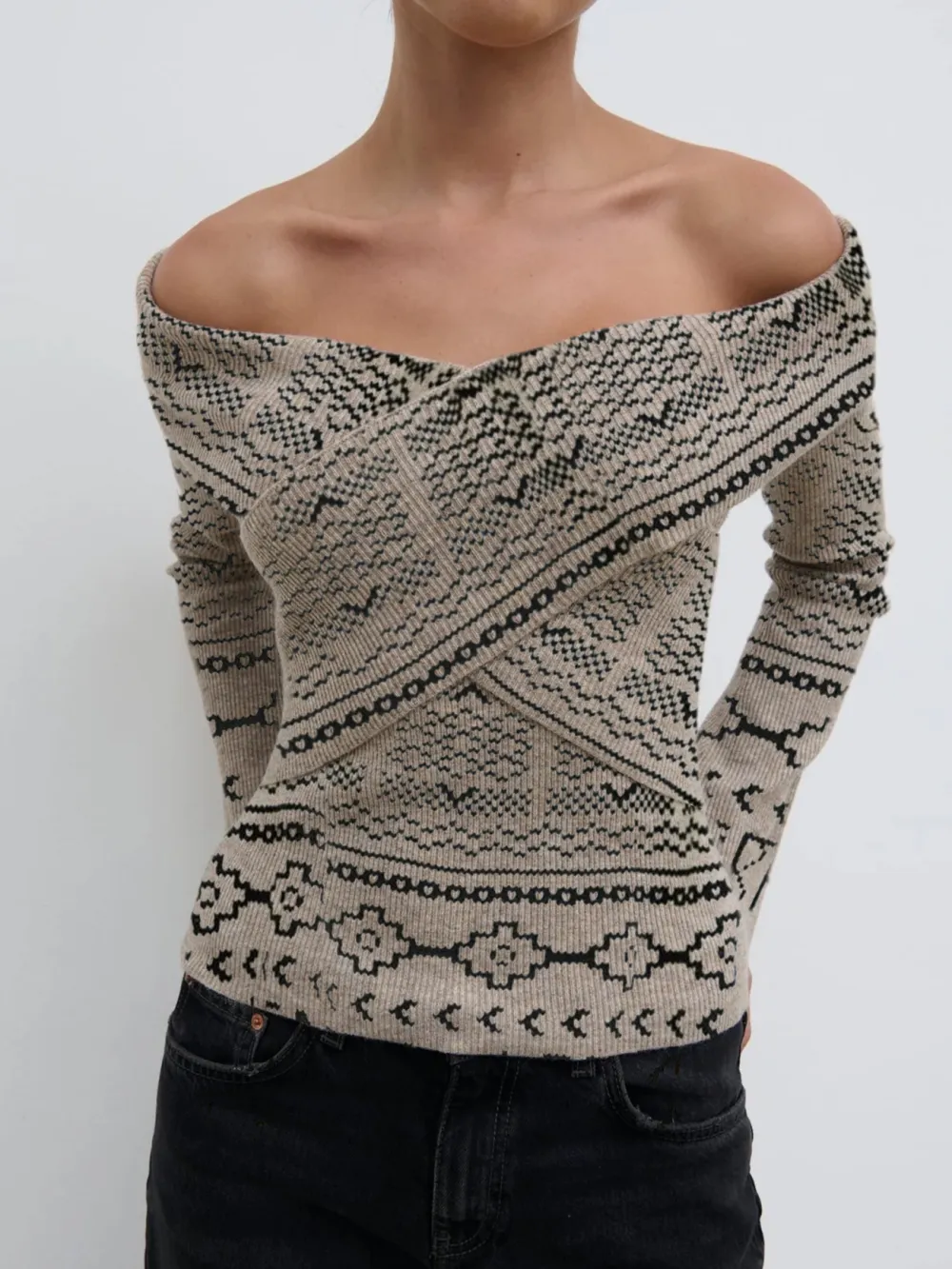 Daphne Cross Over Knit Top