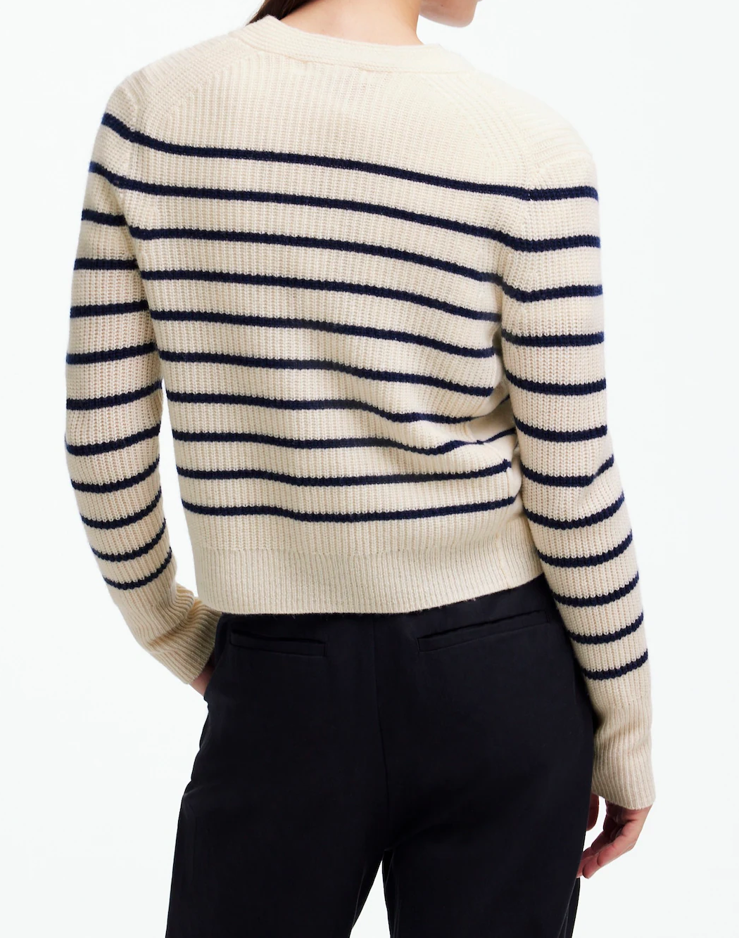 V-Neck Cardigan in Stripe