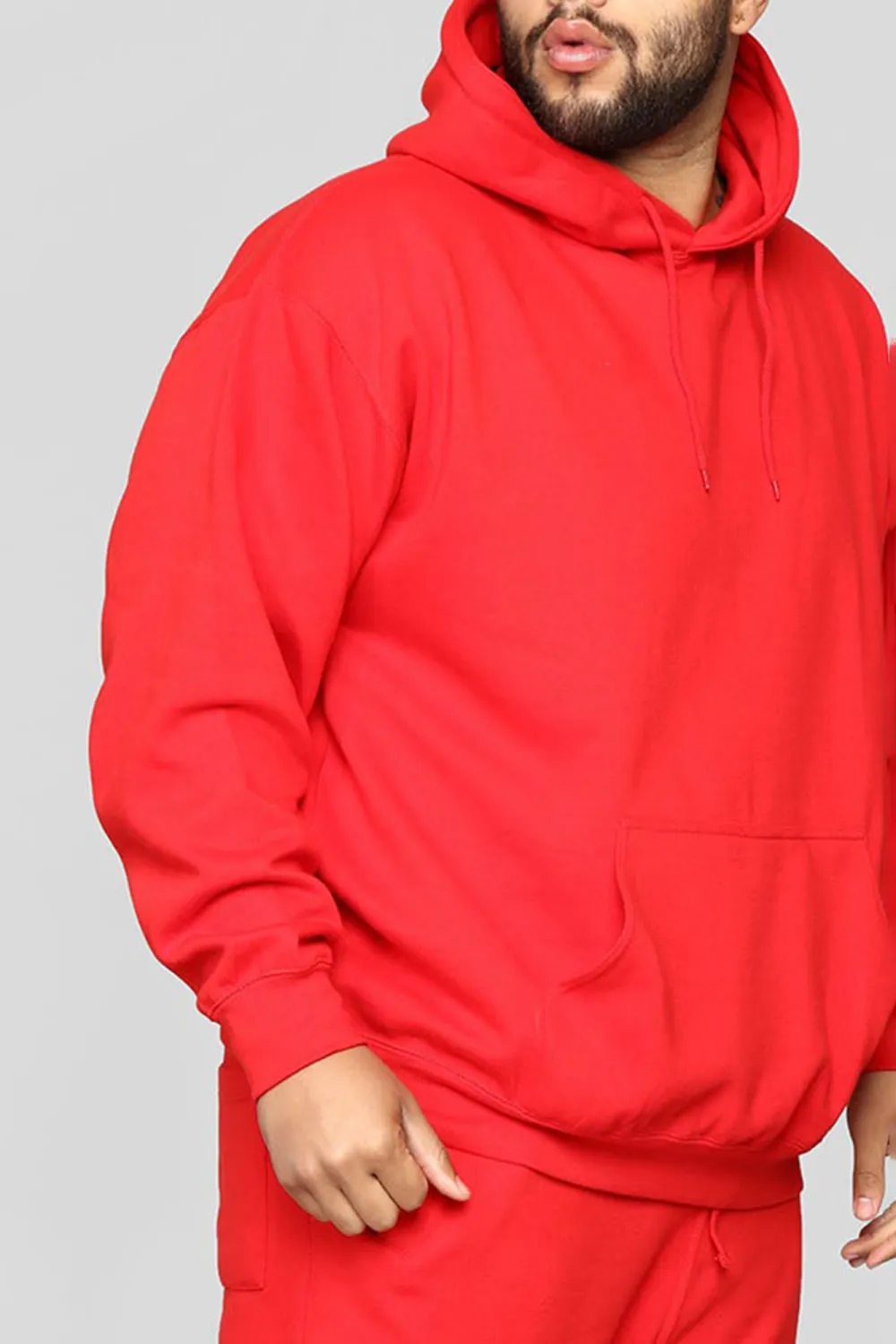 Solid Color Hoodie - Red