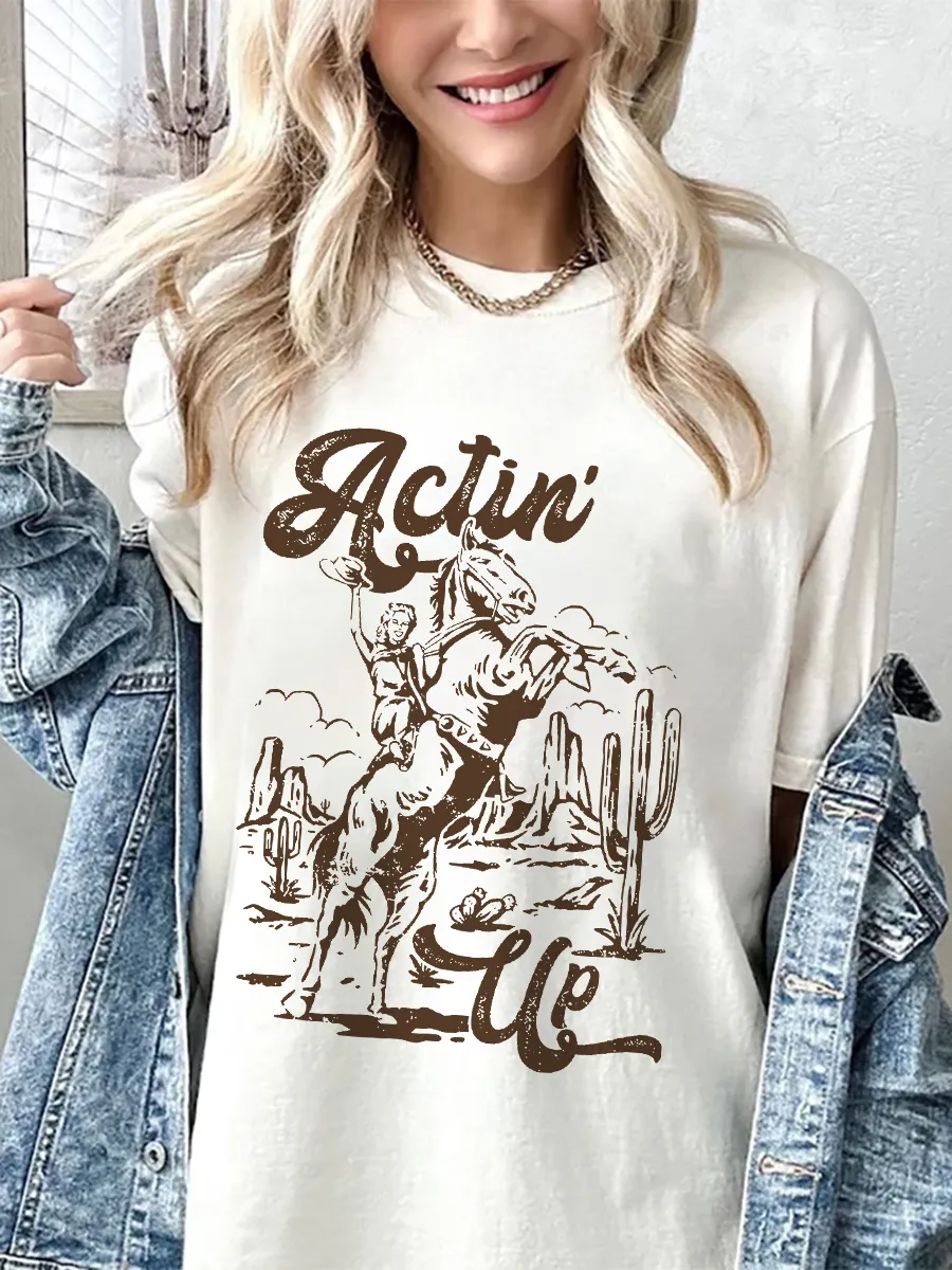 Vintage Cowgirl Acting Up T-shirt