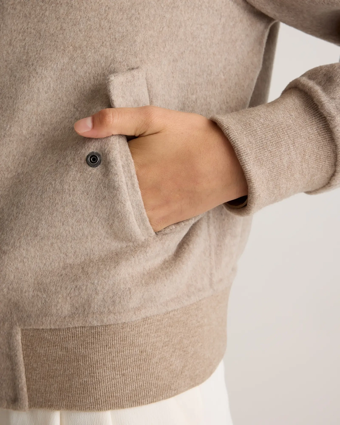 Double-Faced Merino Wool Bomber Jacket