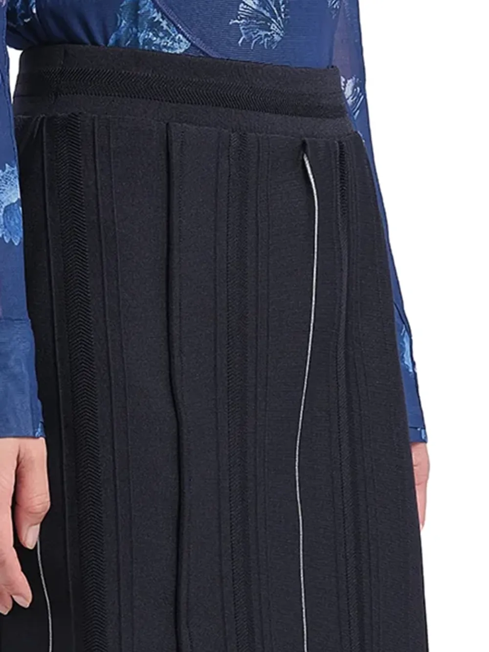 Knitted Contrast Stitch Pencil Skirt