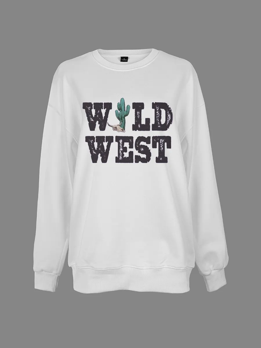 Wild West Bullhead Bone Cowboy Sweatshirt