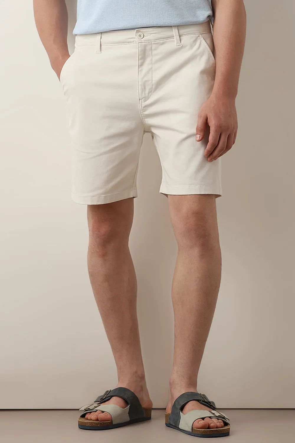 Olive Mid Rise Chino Shorts