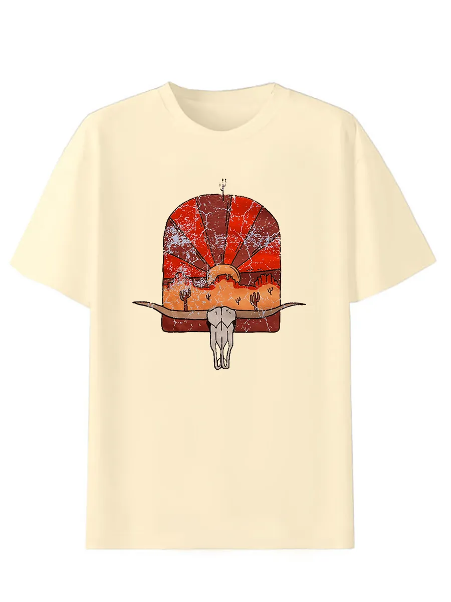 Longhorn Sunset Graphic T-shirt