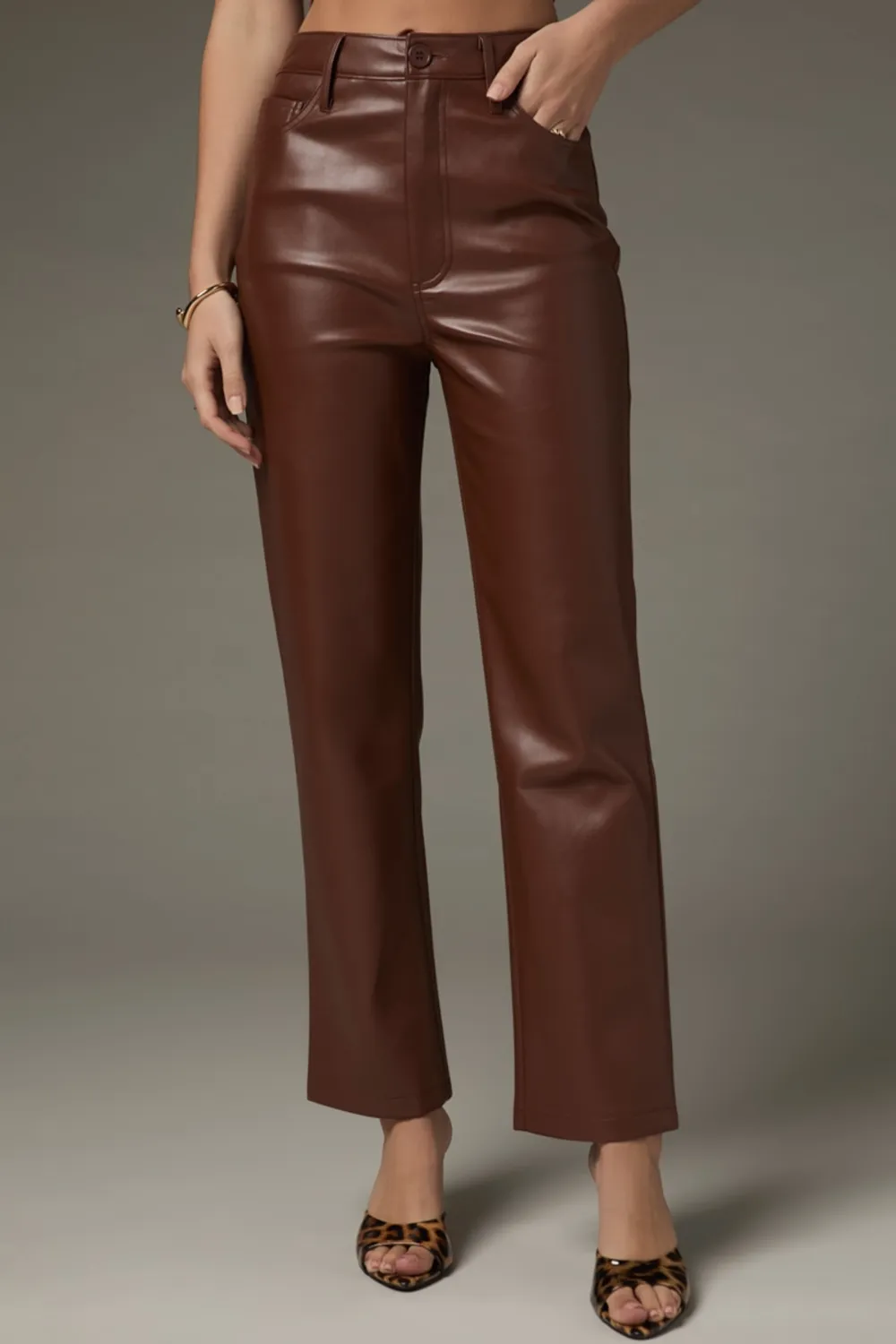 Karla Vegan Leather Straight Leg Pants