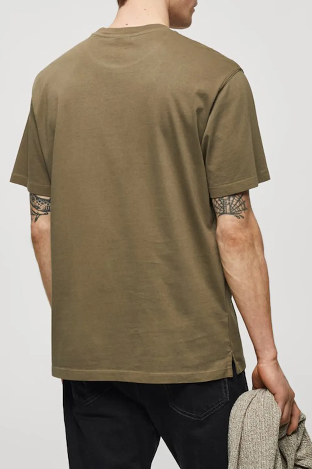 Round-Neck Ribbed Finish T-Shirt