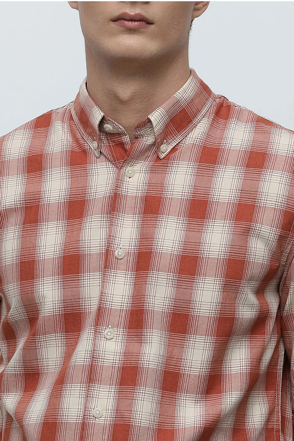 Red Check Button-Down Shirt