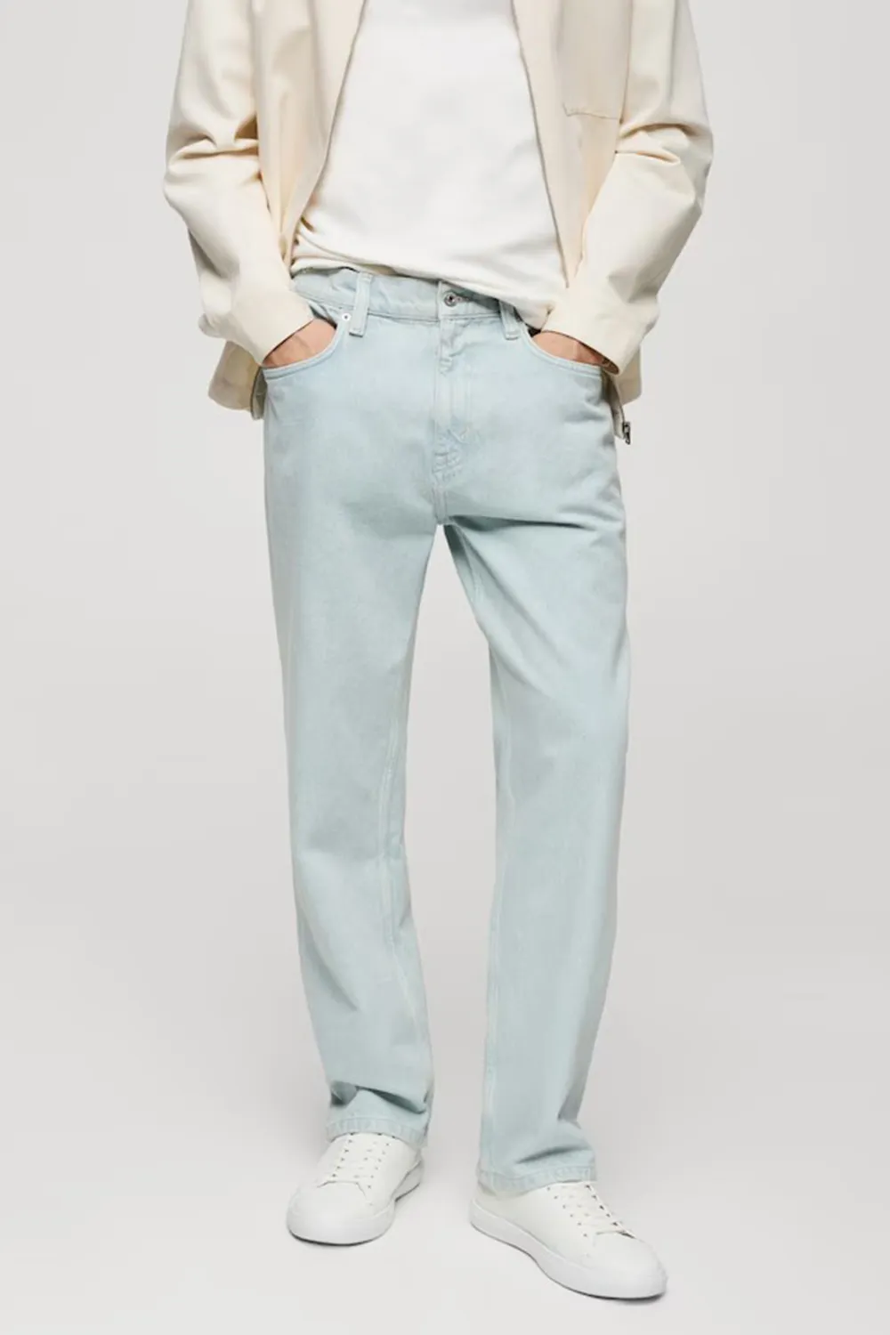 Relaxed-fit washed-effect jeans