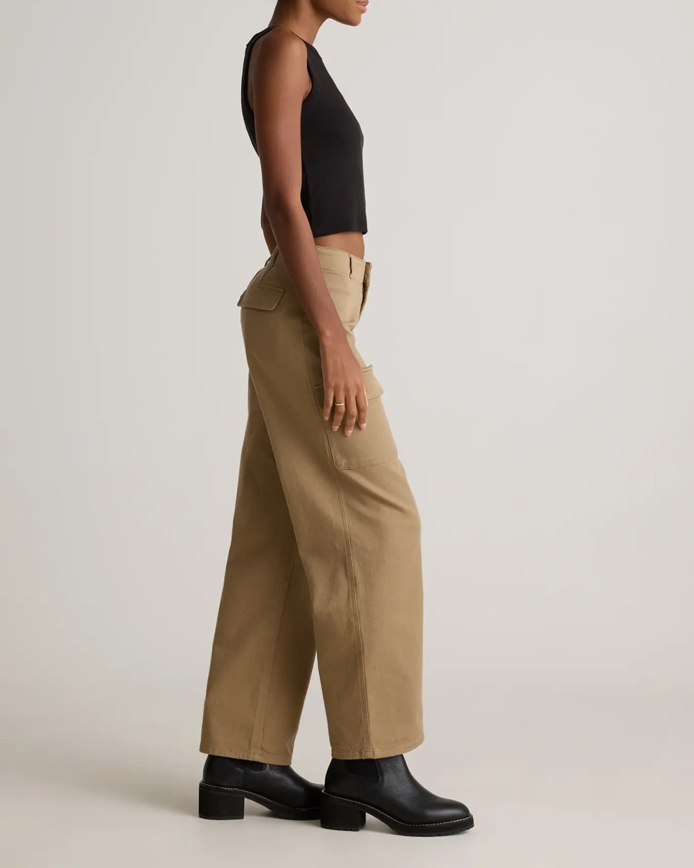 Organic Stretch Cotton Twill Cargo Pants