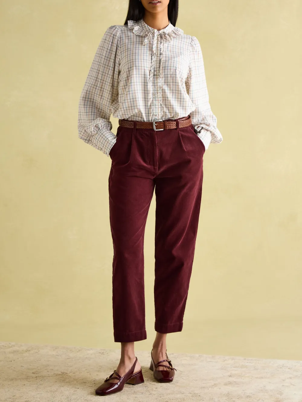 Adeline White Pleated Tuxedo-Style Shirt