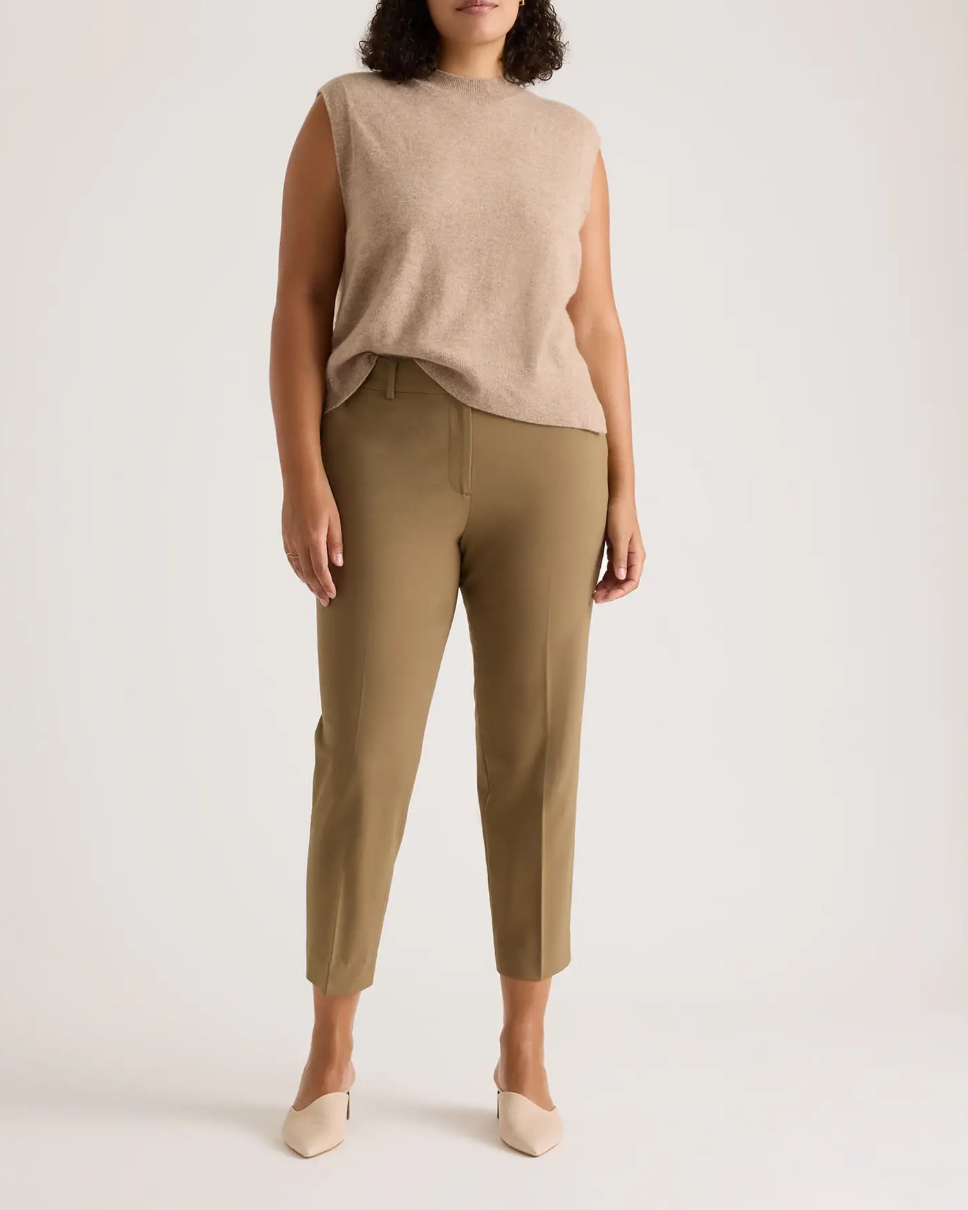 Italian Wool Slim Leg Ankle Pants