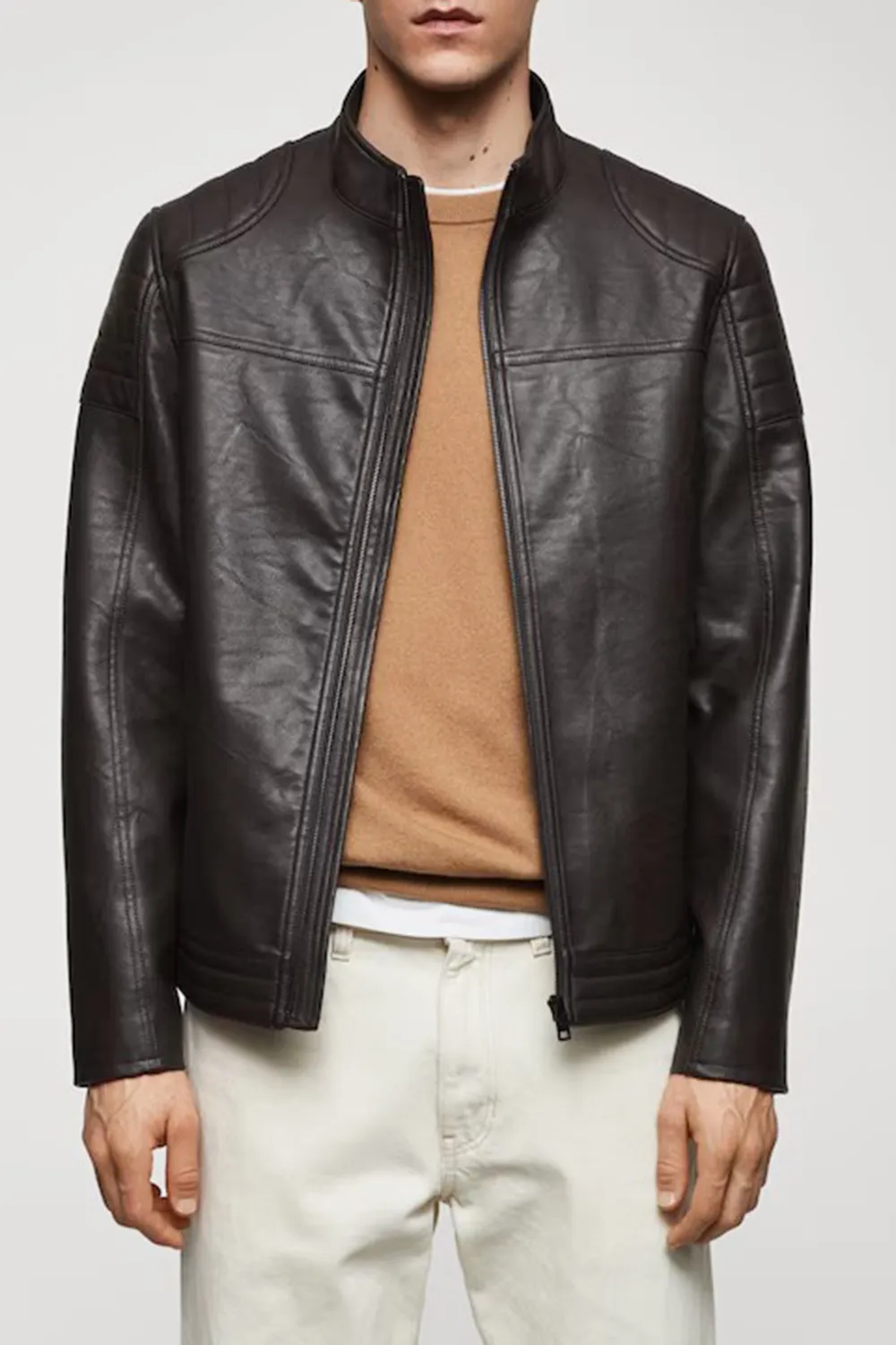 Nappa leather-effect jacket