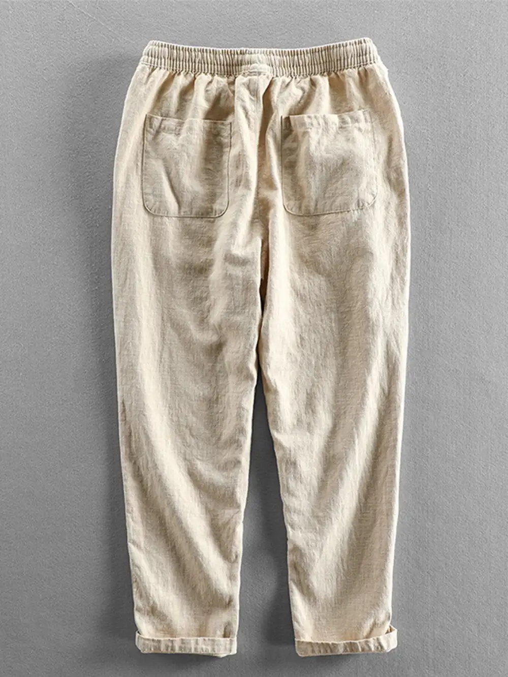 Linen Cotton Blend Cropped Pants