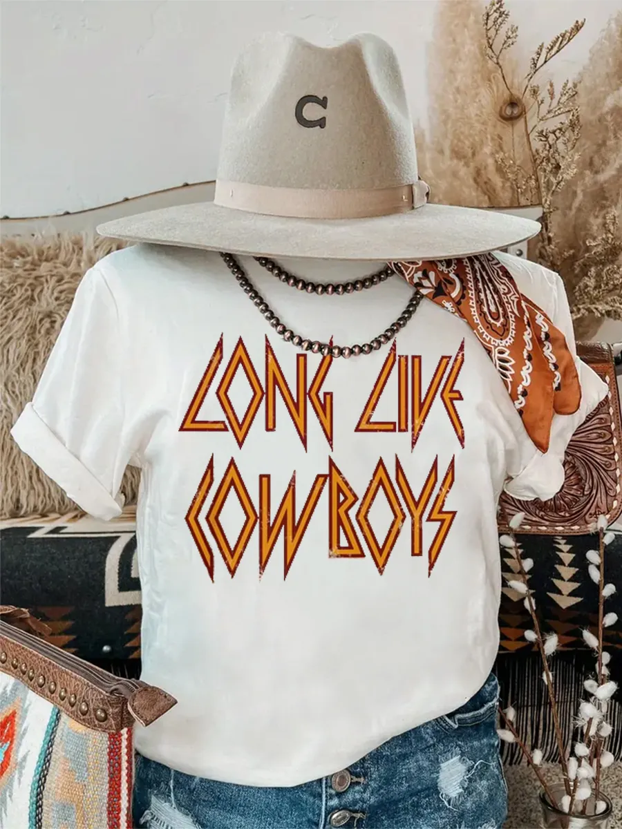 Long live Western Cowboy Printed T-shirt