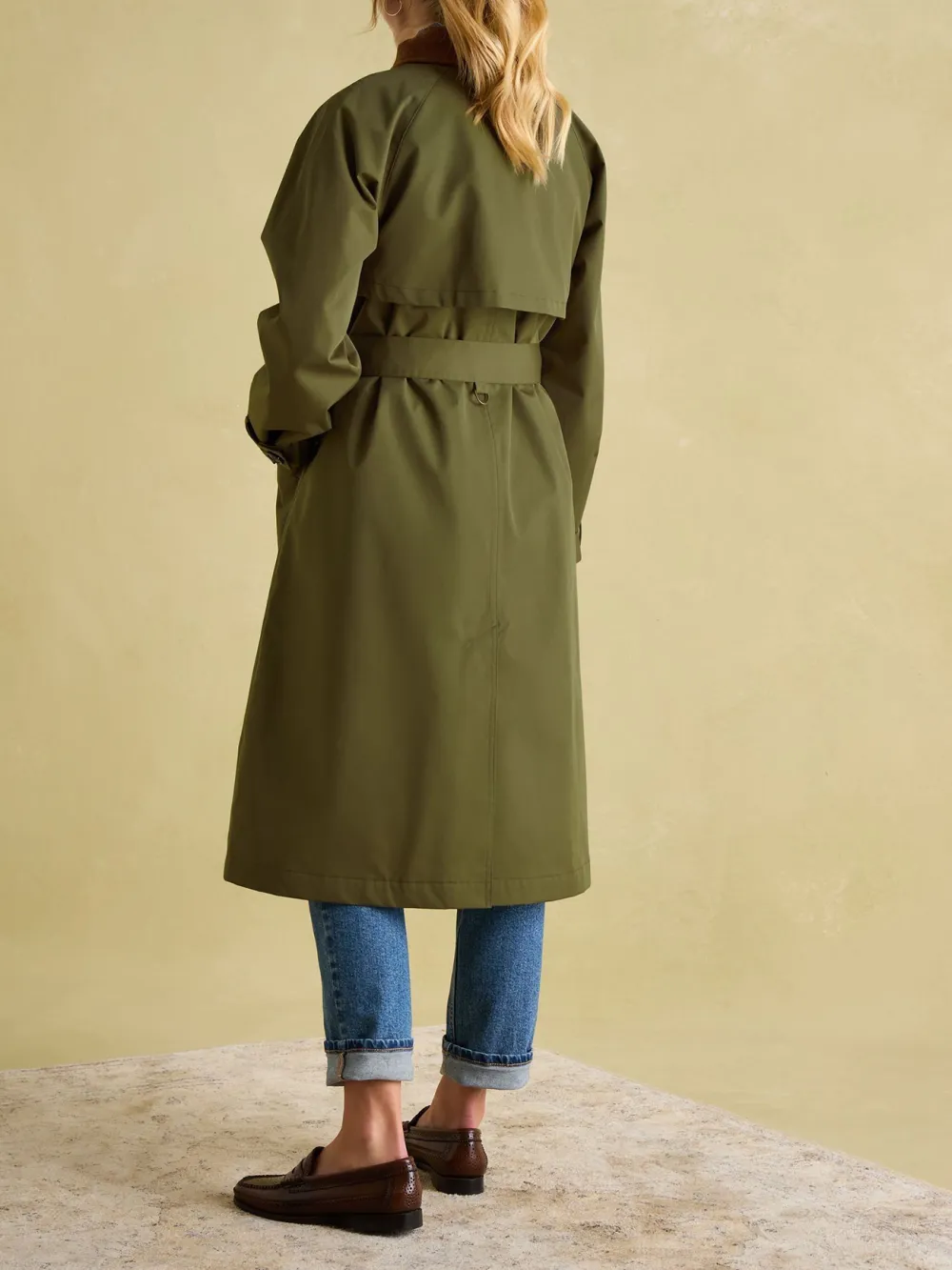 Epwell Green Waterproof Belted Trench Coat