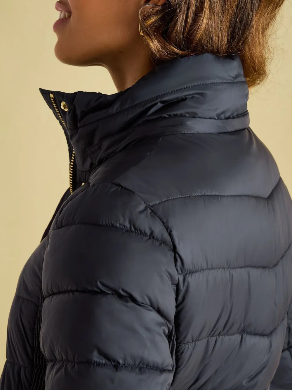 Pembury Navy Blue Showerproof Longline Padded Coat