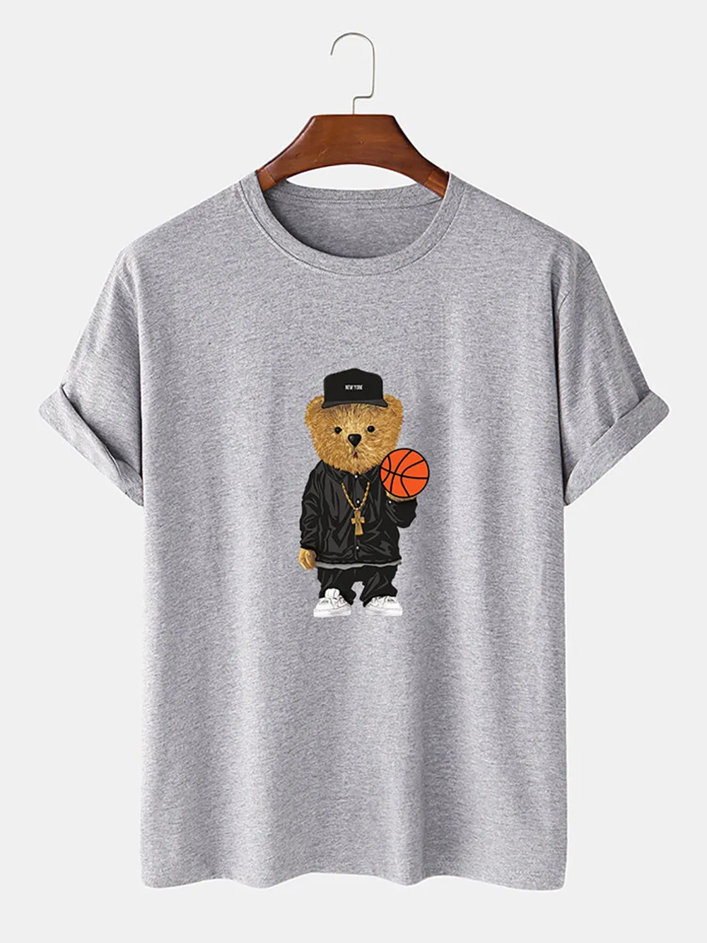 Basketball Bear Print T-Shirt