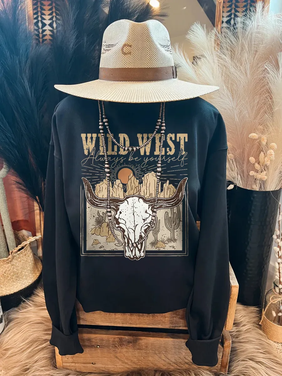 Wild West letter patterned sweatshirt