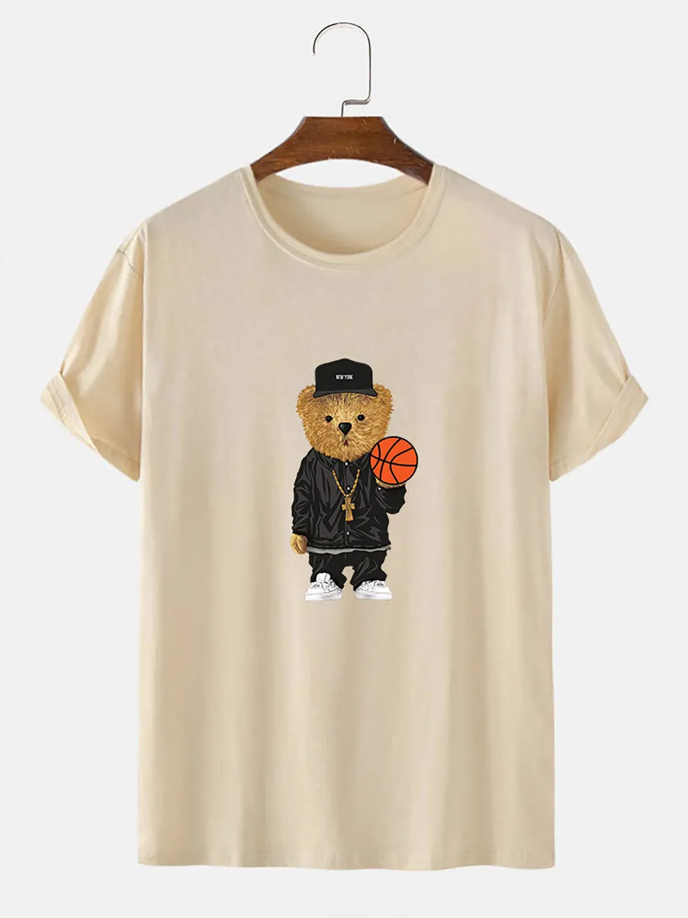 Basketball Bear Print T-Shirt