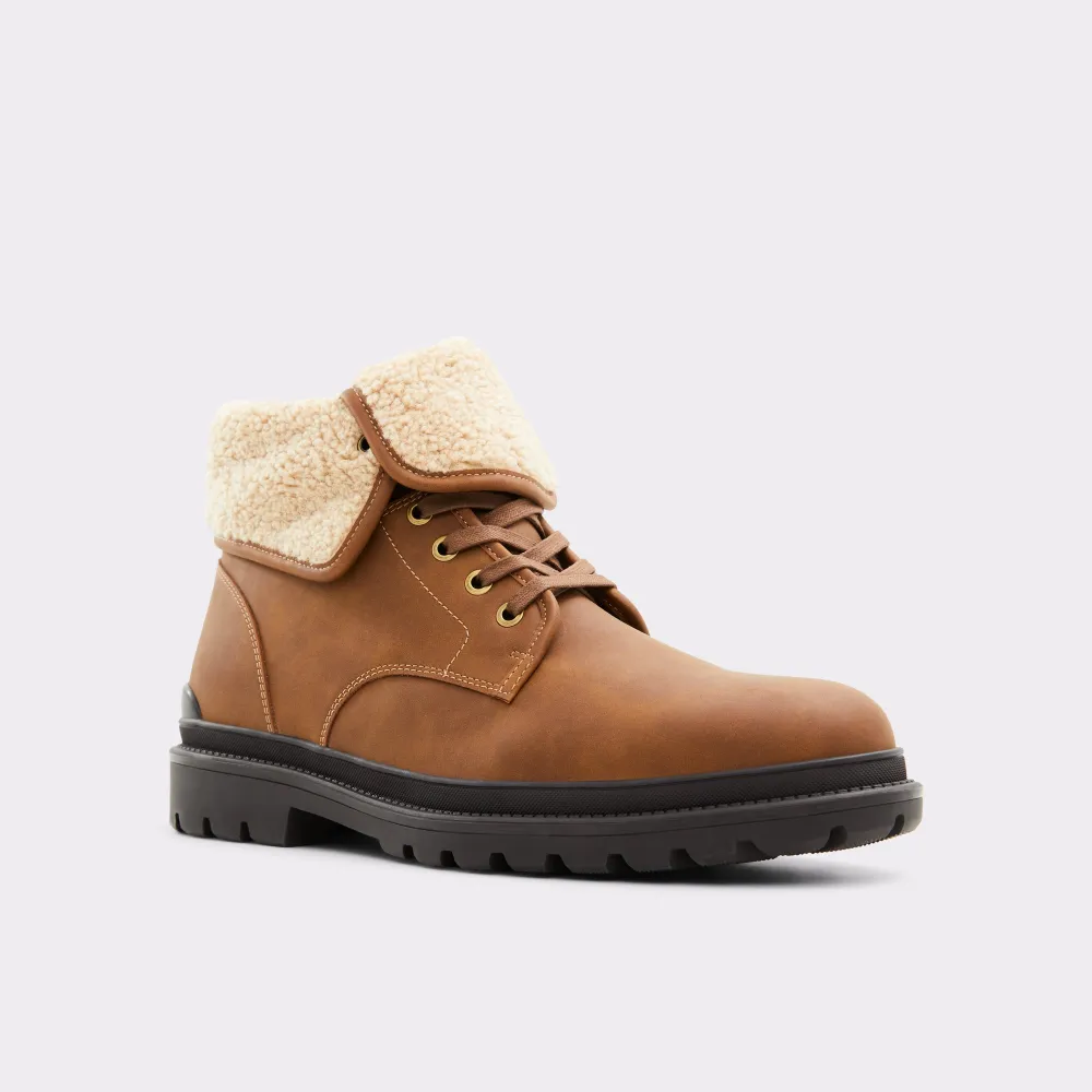 Medium Brown Suede Low Heel Lace-Up Men's Boots