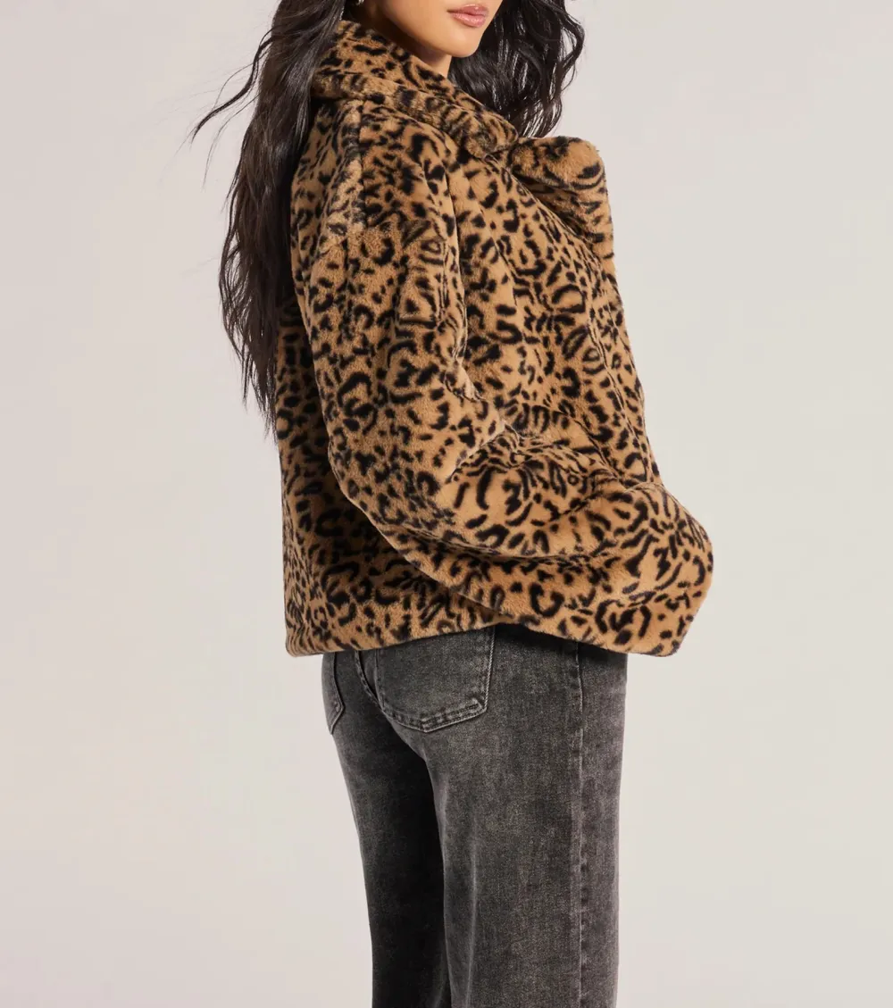 Luxe Glam Leopard Print Faux Fur Jacket