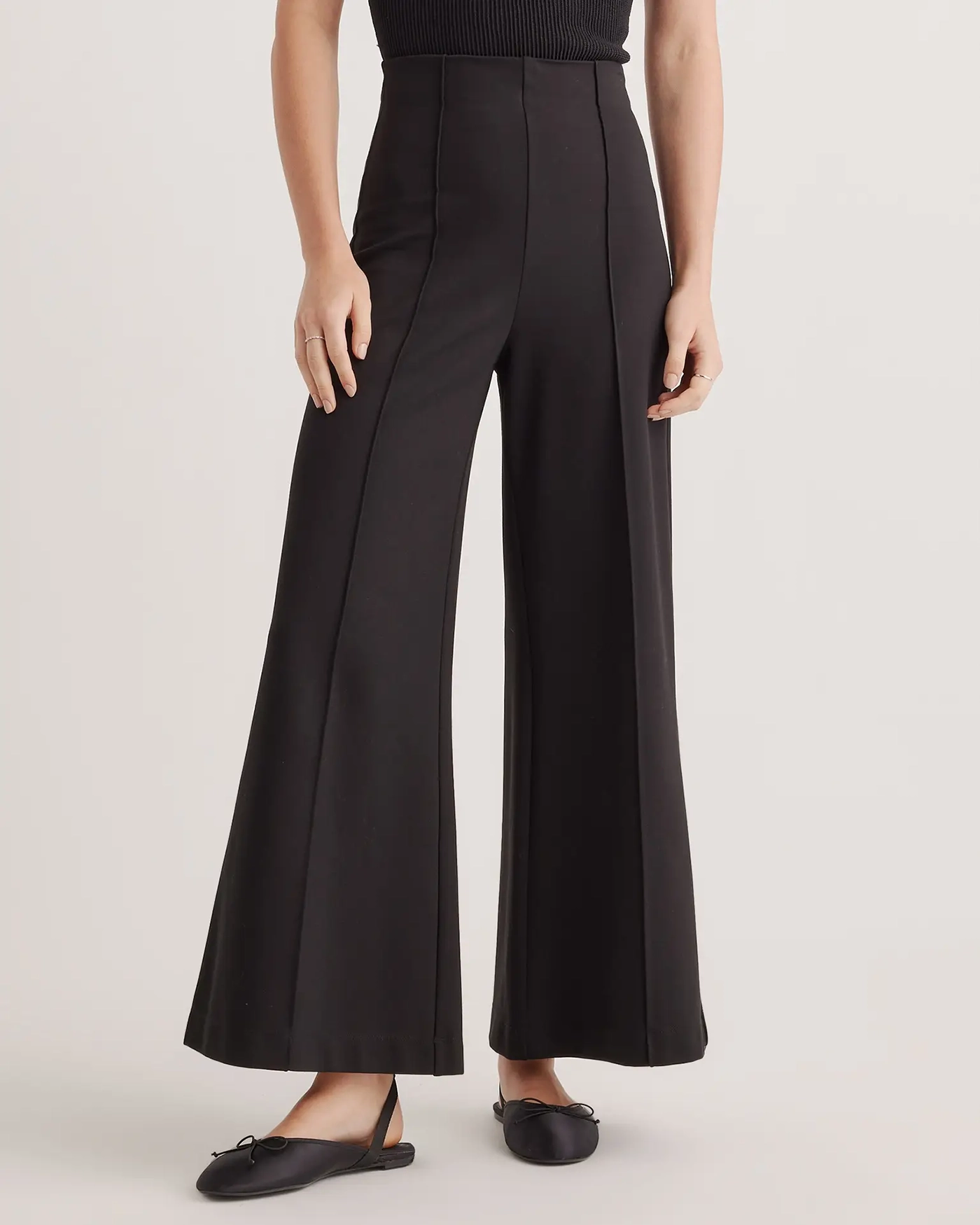 Ultra-Stretch Ponte Super Wide Leg Ankle Pants