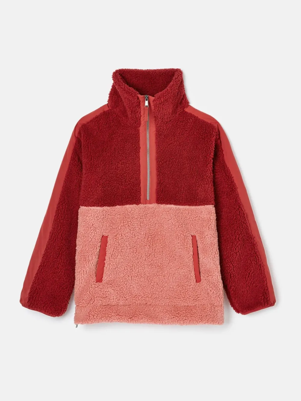 Color Block Tilly Pink Quarter Zip Fleece