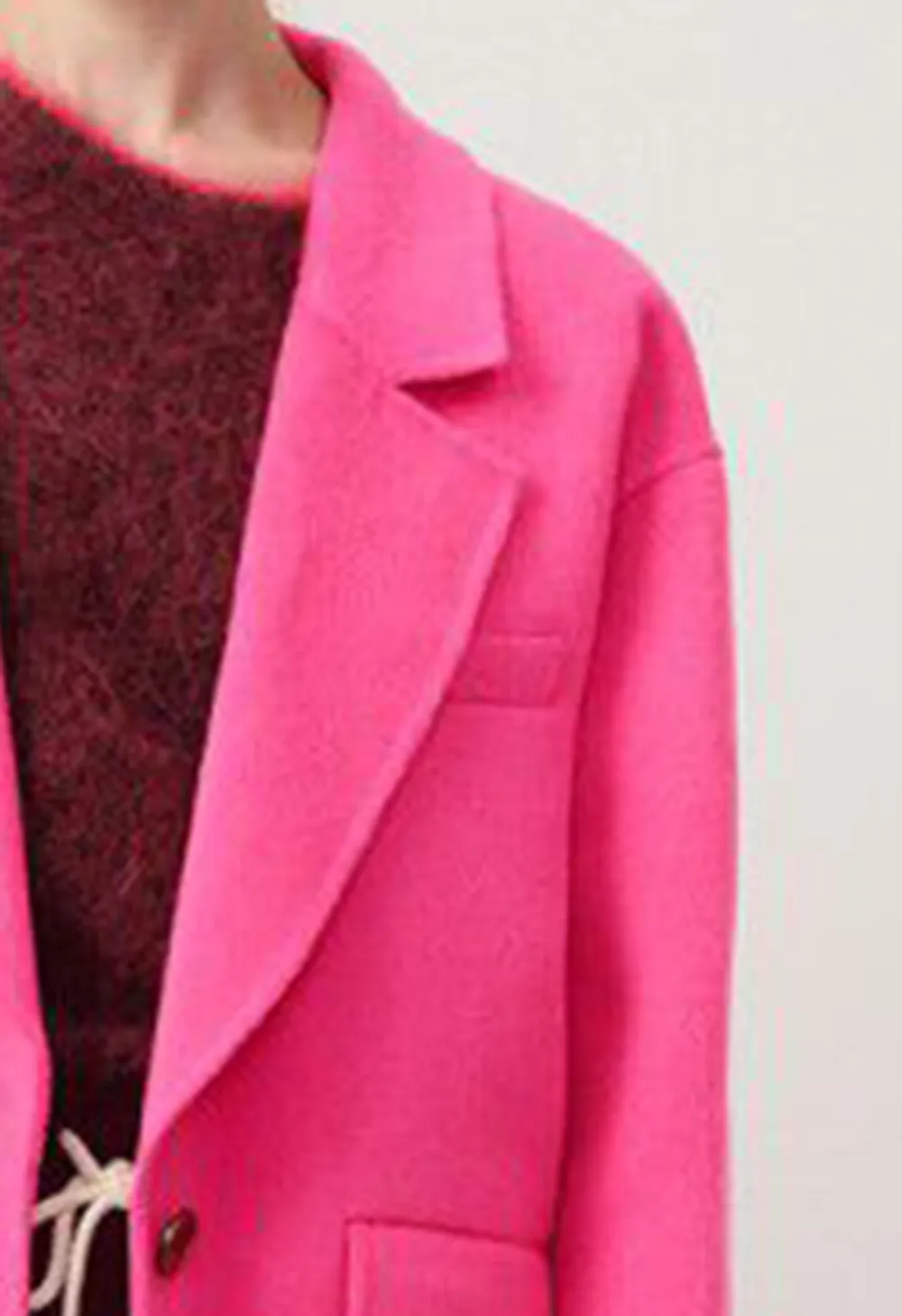 Rose-Fluo Casual Coat