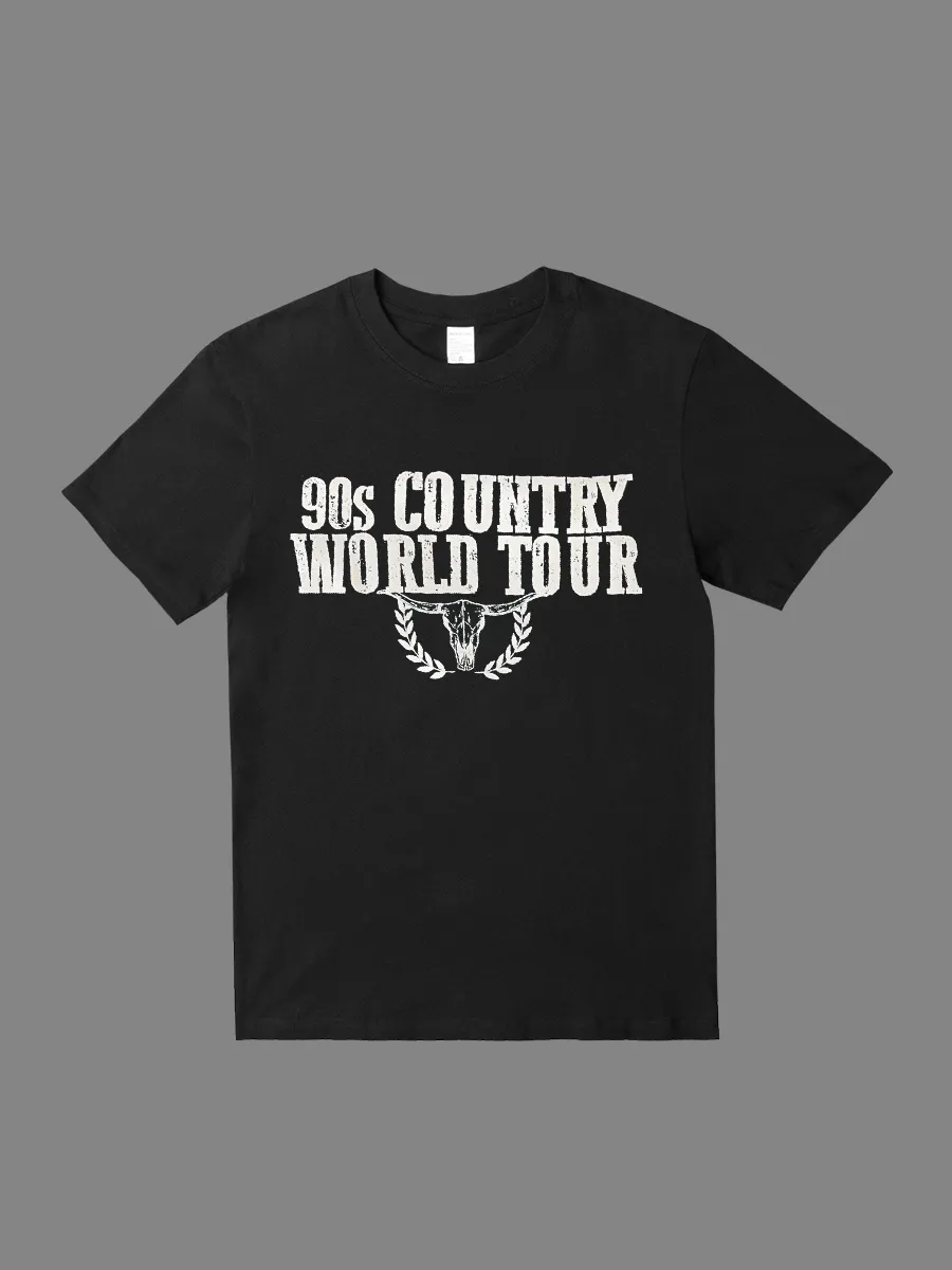 90s Co Country World Tour slogan T-shirt